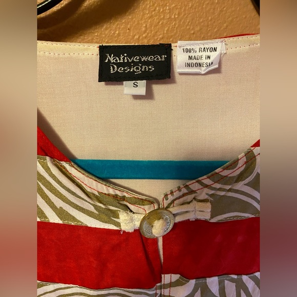 Nativewear Designs red soft rayon jacket with metal jingle coins - Picture 3 of 10